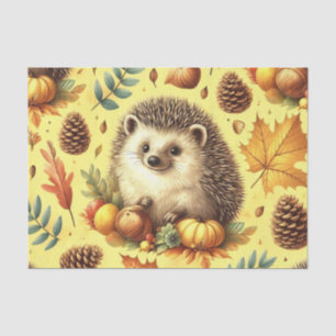 Cute Vintage Hedgehog Seamless Pattern Tissue Paper