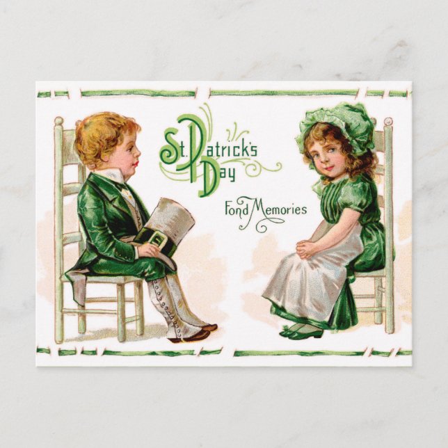 Cute Vintage Irish St. Patrick's Day Postcard (Front)