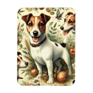 Cute Vintage Jack Russell Terrier Magnet
