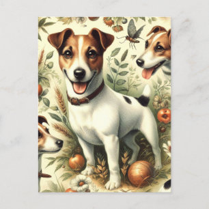 Cute Vintage Jack Russell Terrier Postcard