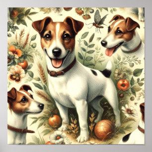 Cute Vintage Jack Russell Terrier Poster