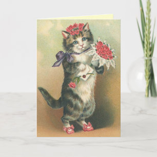 Cute Vintage Kitten Card
