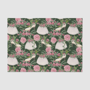 Cute Vintage Lady Fashion, High Heel Shoes, Roses  Tissue Paper