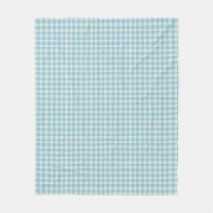 Cute Vintage Light Blue Gingham Plaid Pattern   Fleece Blanket