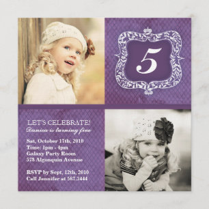 Cute Vintage Little Girls Birthday Invitation