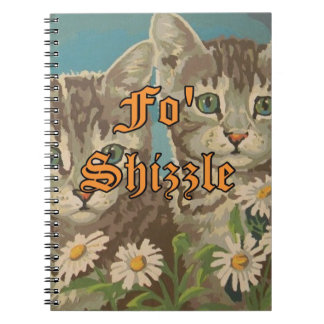 Cute Vintage PBN Cats and Daisies Notebook Funny