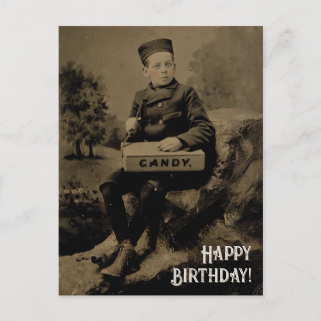 Cute Vintage Photography Happy Birthday Blank Postcard (Front)