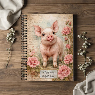 Cute Vintage Piglet Notebook
