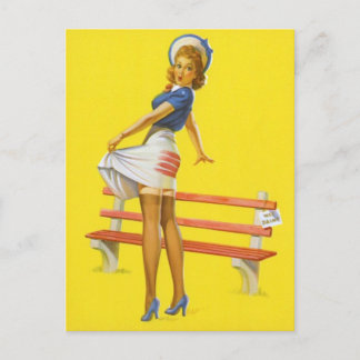 Cute Vintage Pin Up Girl Postcard
