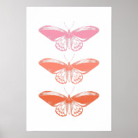 Cute Vintage Pink Butterfly Illustration