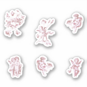 Cute Vintage Pink Cherub Cupid Angels Flowers Pack
