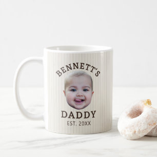 Cute Vintage Pinstripe Custom Face Dad Mug