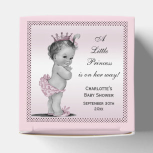 Cute Vintage Princess Baby Shower Thank You Favour Box