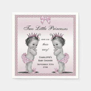 Cute Vintage Princess Twins Baby Shower Napkin