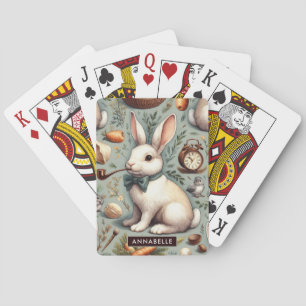 Cute Vintage Rabbit Playing Cards