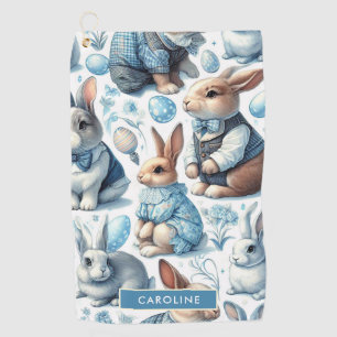 Cute Vintage Rabbit Seamless Golf Towel