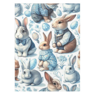 Cute Vintage Rabbit Seamless Tablecloth