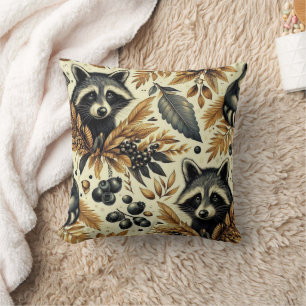 Cute Vintage Racoon Pattern Cushion