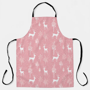 Cute Vintage Reindeer with Snowflakes Apron