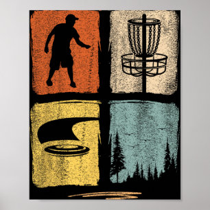 Cute Vintage Retro Disc Golf Funny Where's The Fri Poster