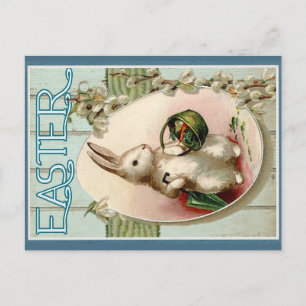Cute Vintage Retro Easter Bunny Rabbit Postcard