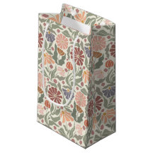 Cute Vintage Retro Flowers Small Gift Bag