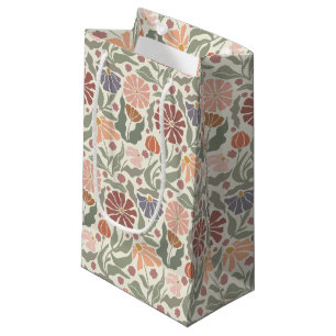 Cute Vintage Retro Flowers Small Gift Bag