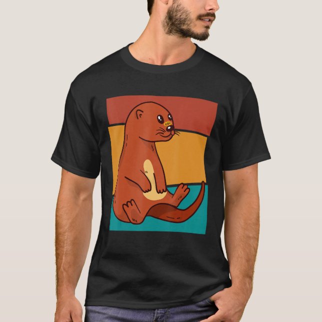 Cute Vintage River Otter T-Shirt (Front)