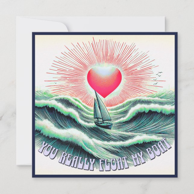 Cute vintage romantic pun Valentines card (Front)