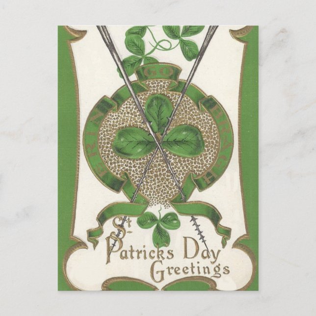 cute vintage Saint Patrick's Day Holiday lady post (Front)