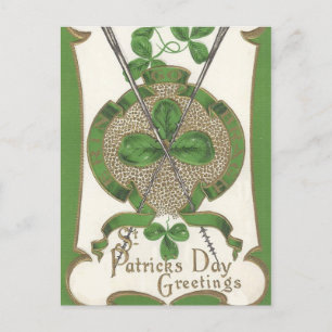 cute vintage Saint Patrick's Day Holiday lady post Postcard
