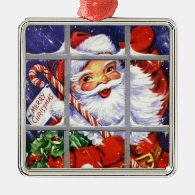 Cute Vintage Santa Ornament (Front)