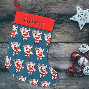 Cute Vintage Santa Small Christmas Stocking
