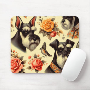 Cute Vintage Schnauzer Mouse Pad