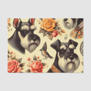 Cute Vintage Schnauzer  Tissue Paper