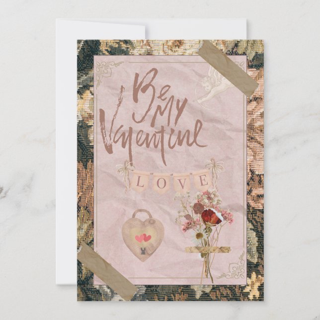 Cute Vintage Scrapbook Valentine's Day Card (Front)