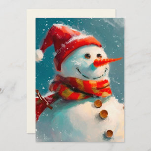 Cute Vintage Snowman Christmas Card
