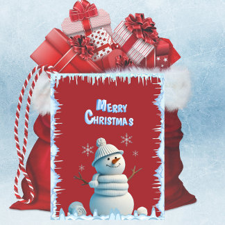 Cute Vintage Snowman Frosty Cheer Holiday Card