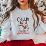 Cute Vintage Snowmans Christmas<br><div class="desc">Chillin' with my Snowmies shirt</div>