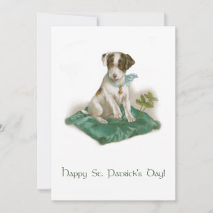 Cute Vintage St. Patrick's Day Beagle Pup Holiday Card