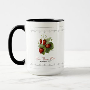 Cute Vintage Strawberry Varieties Name Mug