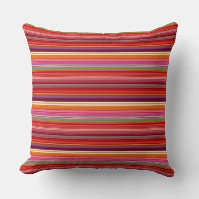 Cute vintage striped colours cushion (Front)