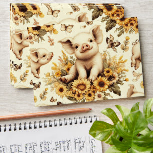 Cute Vintage Sunflower Pig Pattern Envelope