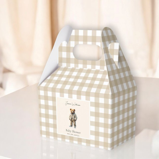 cute Vintage Teddy  Baby Shower Favour Box (Creator Uploaded)