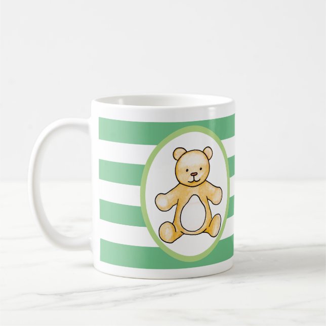 Cute vintage teddy bear drawing coffee mug (Left)