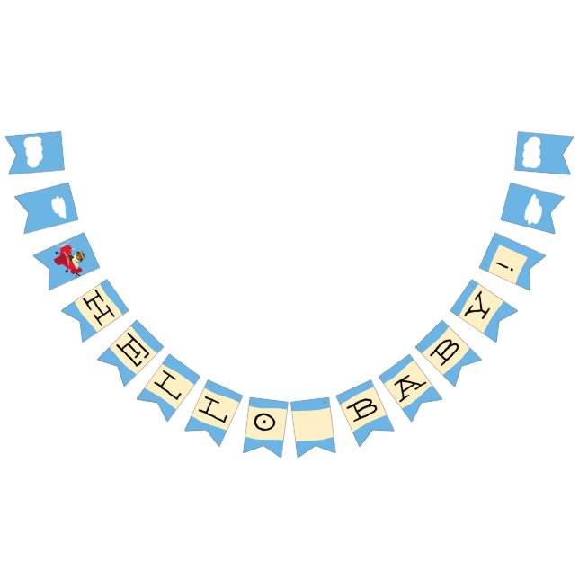 Cute Vintage Teddy Bear Pilot Baby Shower Bunting (All)