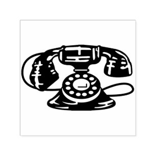 Cute Vintage Telephone Illustration Self-inking Stamp