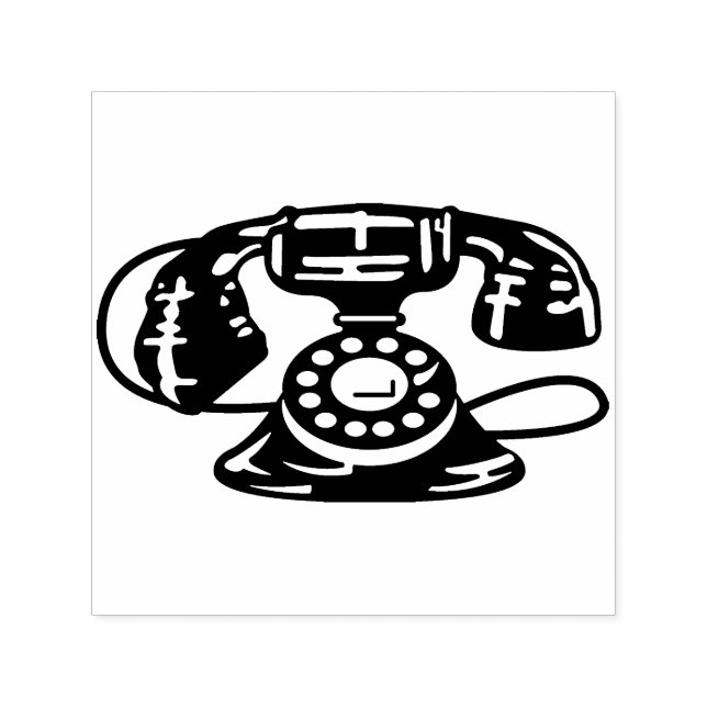 Cute Vintage Telephone Illustration Self-inking Stamp (Design)