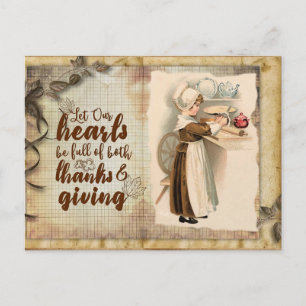 Cute Vintage Thanksgiving Gratitude  Postcard