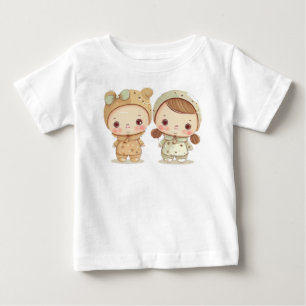 Cute Vintage Toddler Friends Watercolor Art Toddle Baby T-Shirt